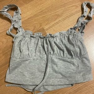 Ruffle Sleeves Cropped Tank Top